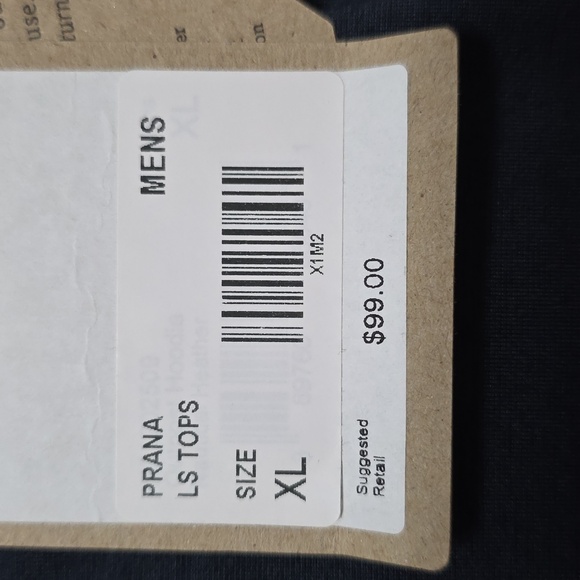 NWT Men's Prana XL "OUTPOST HOODIE". Color Nautical Heather. Hybrid Hoodie - Picture 7 of 16